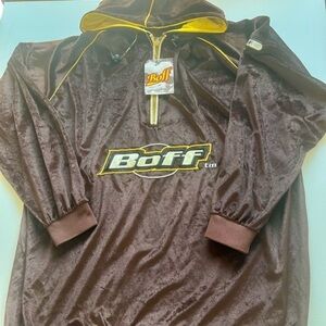 NWT Vintage 70's Velour Boff Brown and Yellow Basketball Pullover Hoodie 🏀🏀